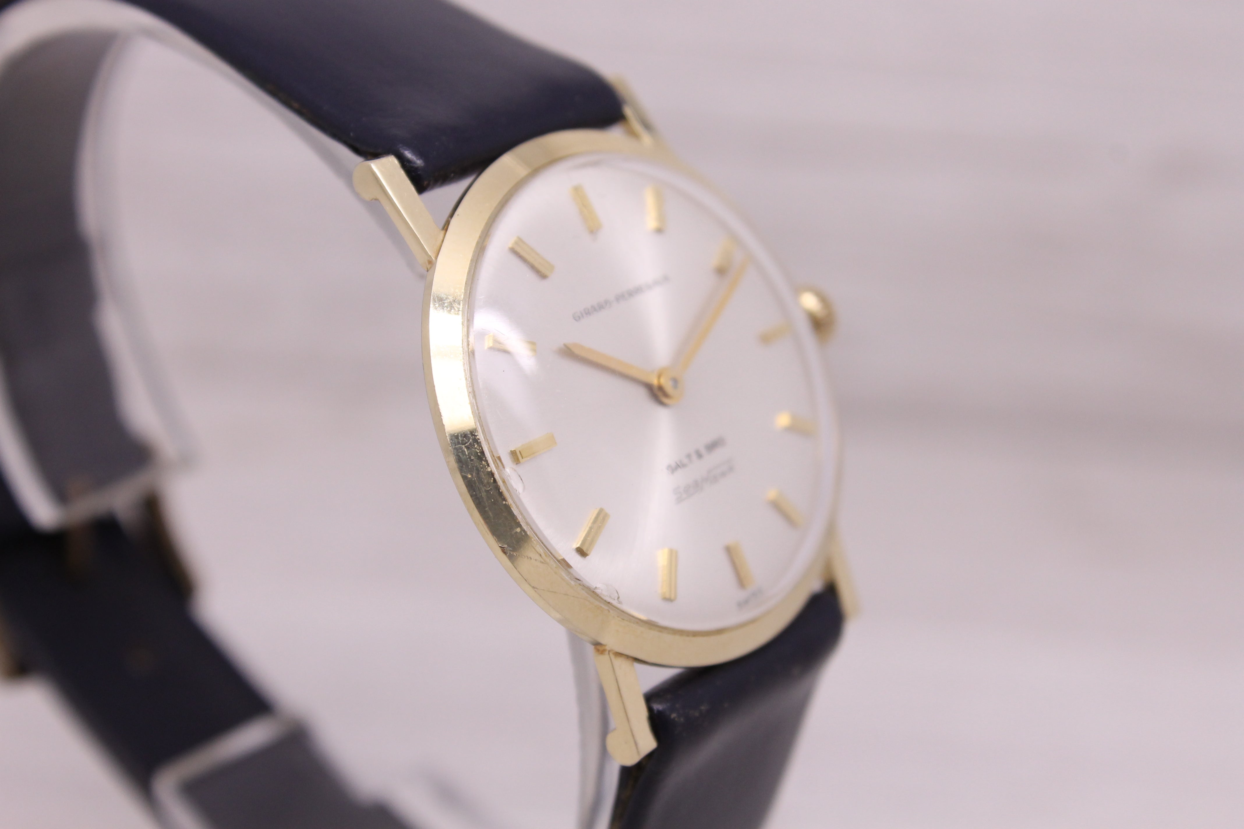 Gray Vintage Girard Perregaux Seahawk 14k Solid Gold 30.5mm Watch Galt Bro - ORIGINAL