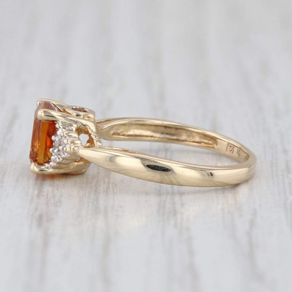 1.57ctw Cushion Citrine Diamond Ring 10k Yellow Gold Size 6
