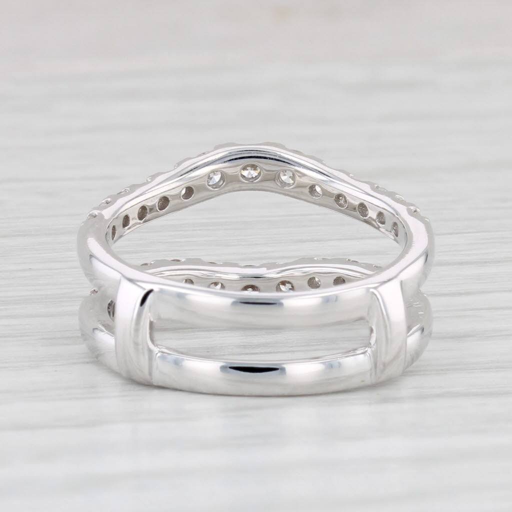 Light Gray 0.84ctw Diamond Ring Jacket Guard 14k White Gold Size 6.5 Wedding Band