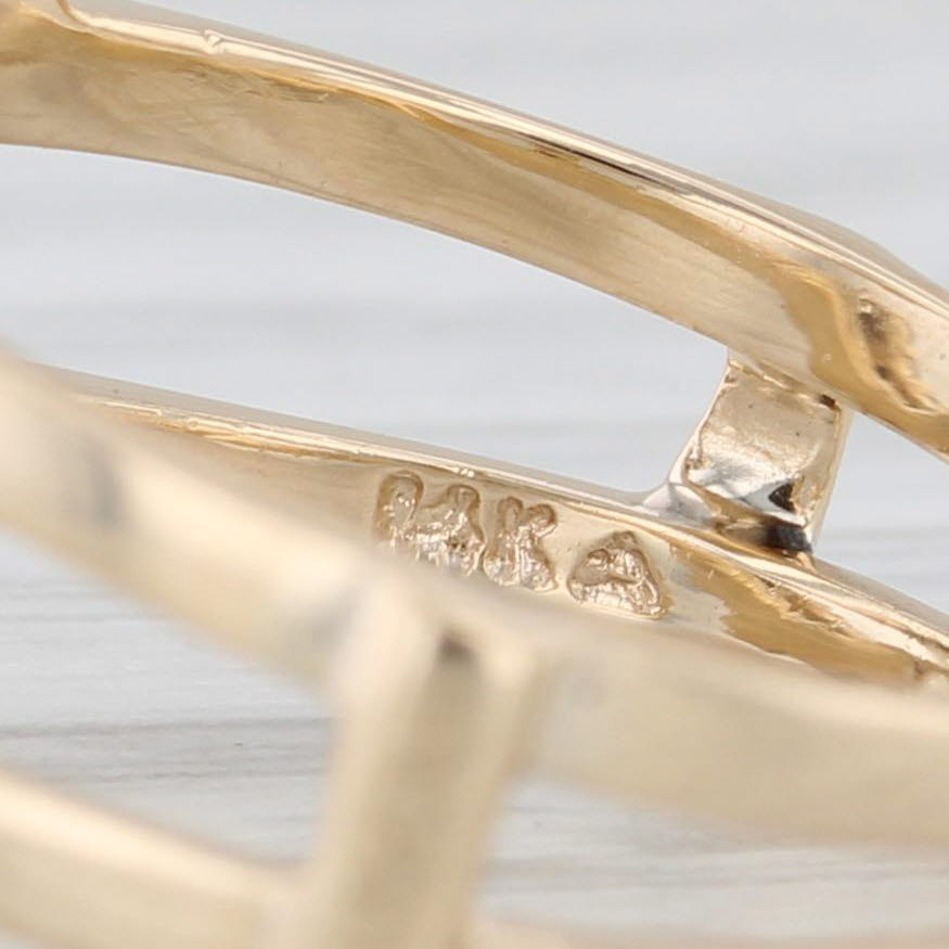 Light Gray 0.32ctw Diamond Ring Jacket Guard 14k Yellow Gold Size 6.5 Wedding Bridal