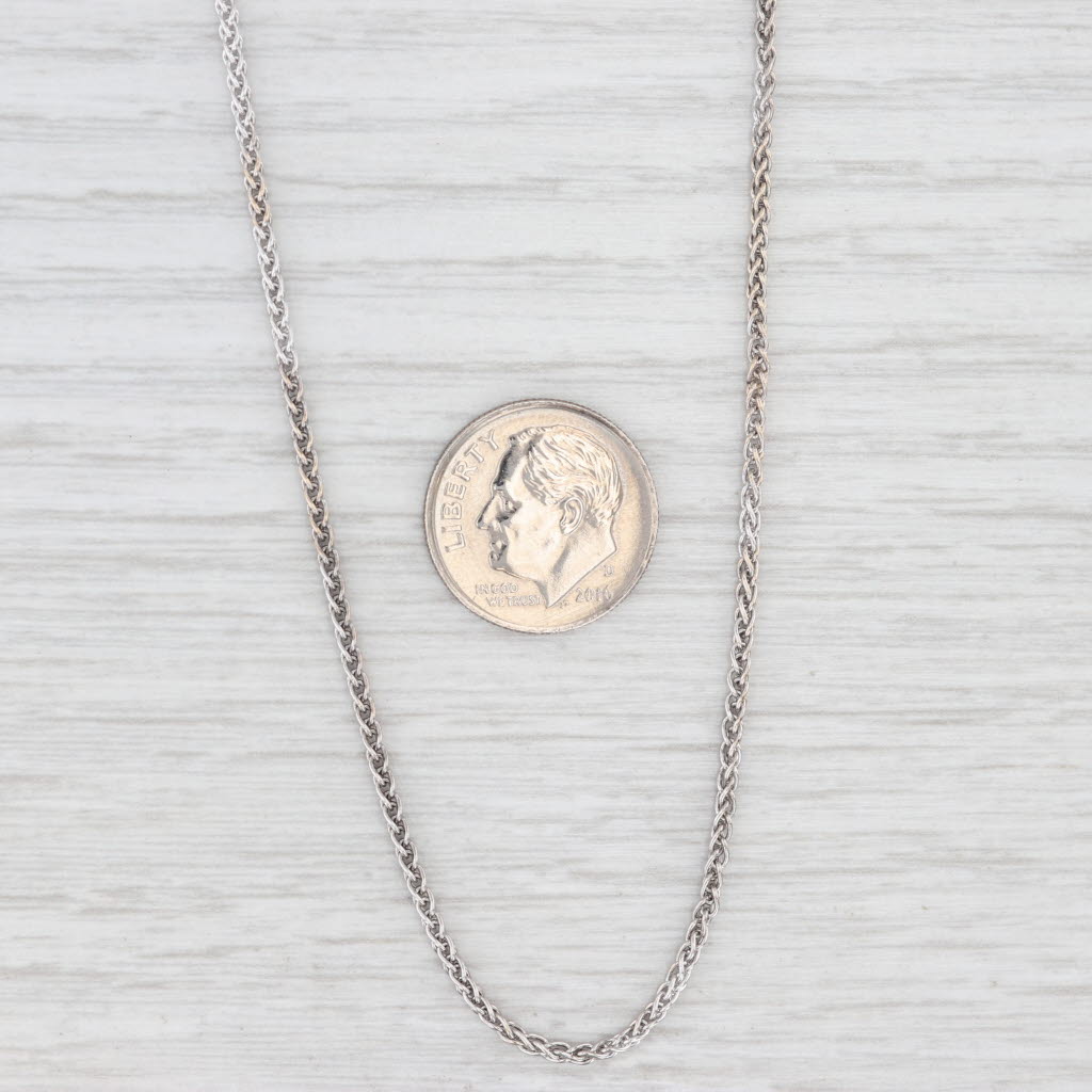 Wheat Chain Necklace 29.75" 1.4mm 14k White Gold