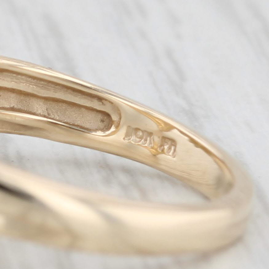 Light Gray Diamond Claddagh Heart Ring 10k Yellow Gold Size 7 Engagement Wedding