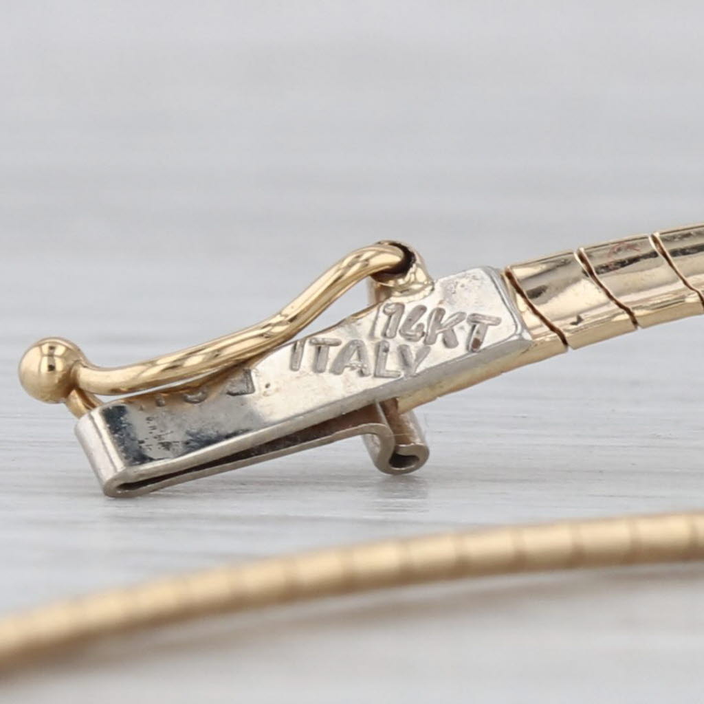 0.90ctw Trillion Diamond V Omega Chain Necklace 14k Yellow Gold 16.75"