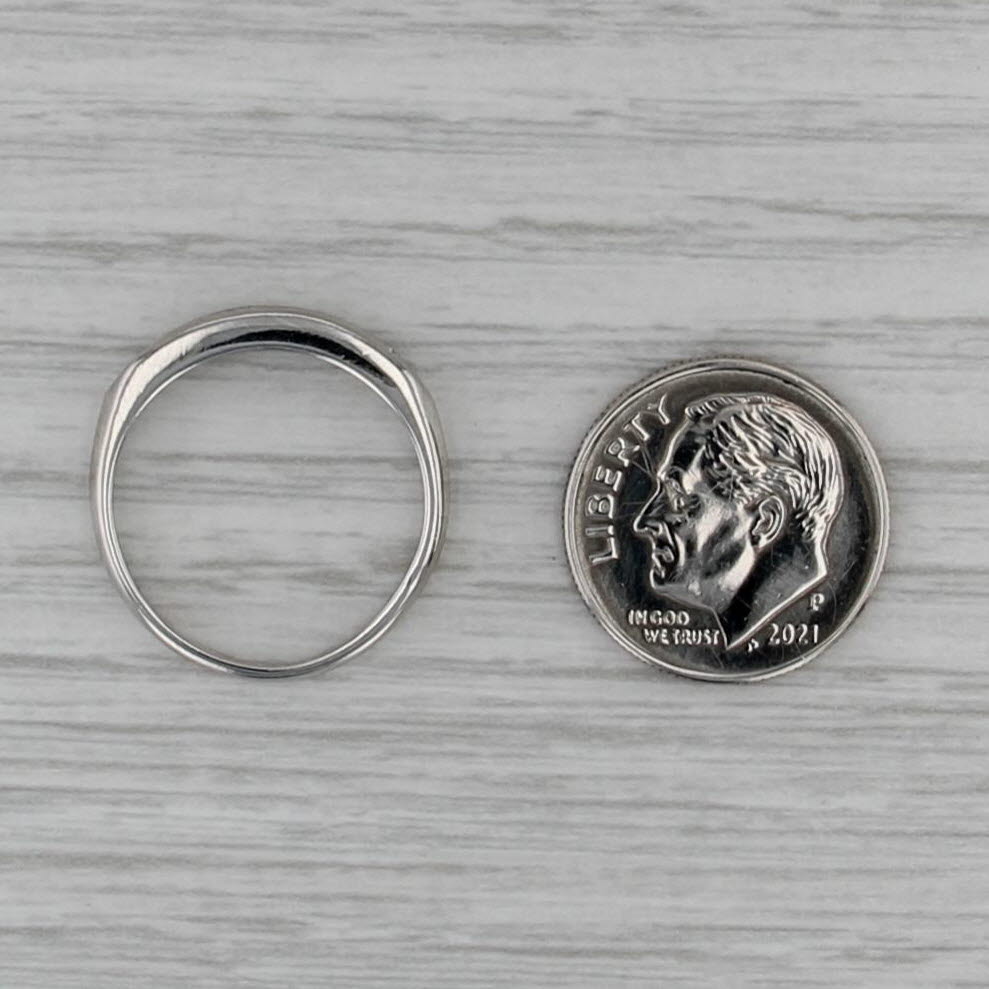 0.18ctw Diamond Wedding Band Platinum Ring Size 6.25 Stackable