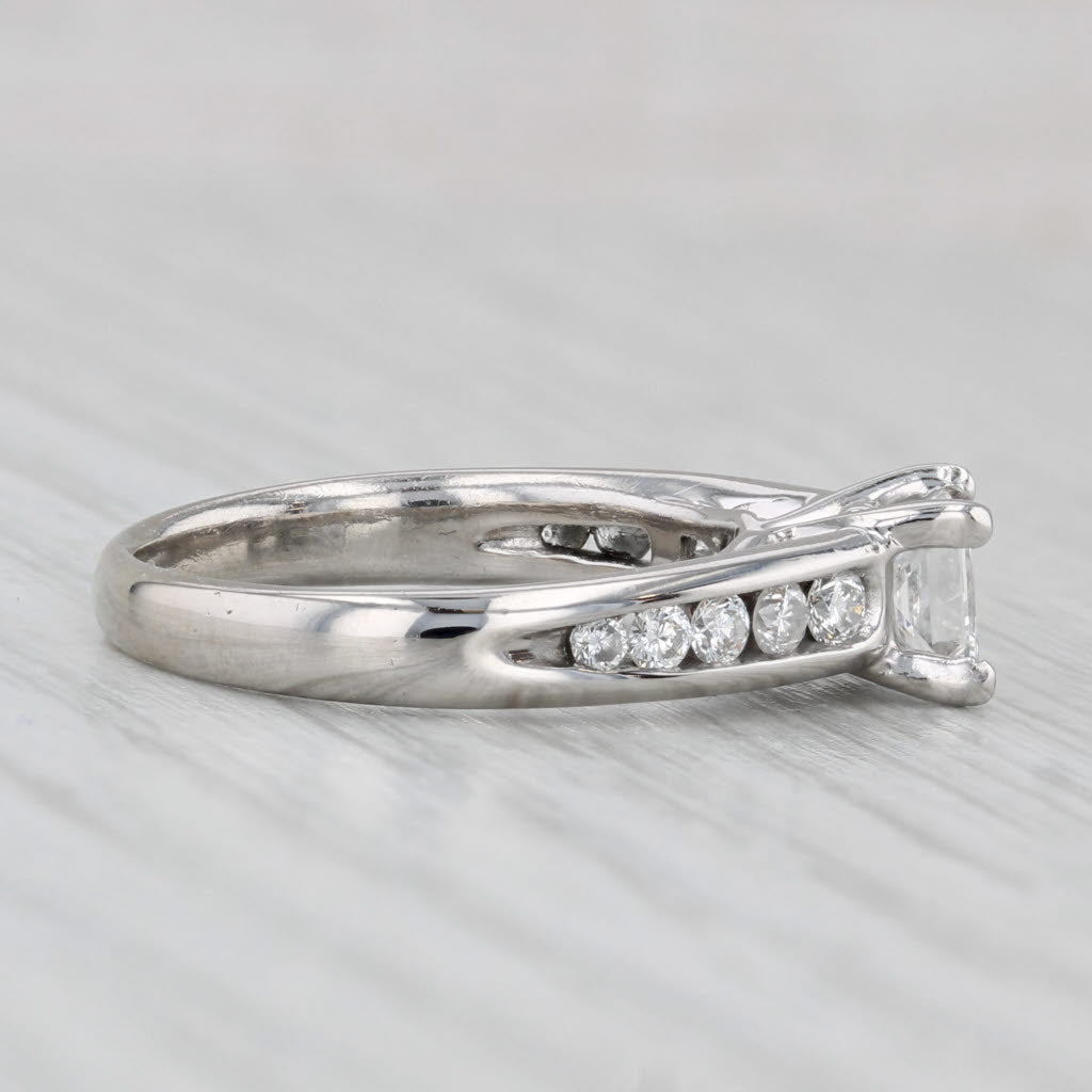 Light Gray 0.96ctw Princess Diamond Engagement Ring 14k White Gold Size 6