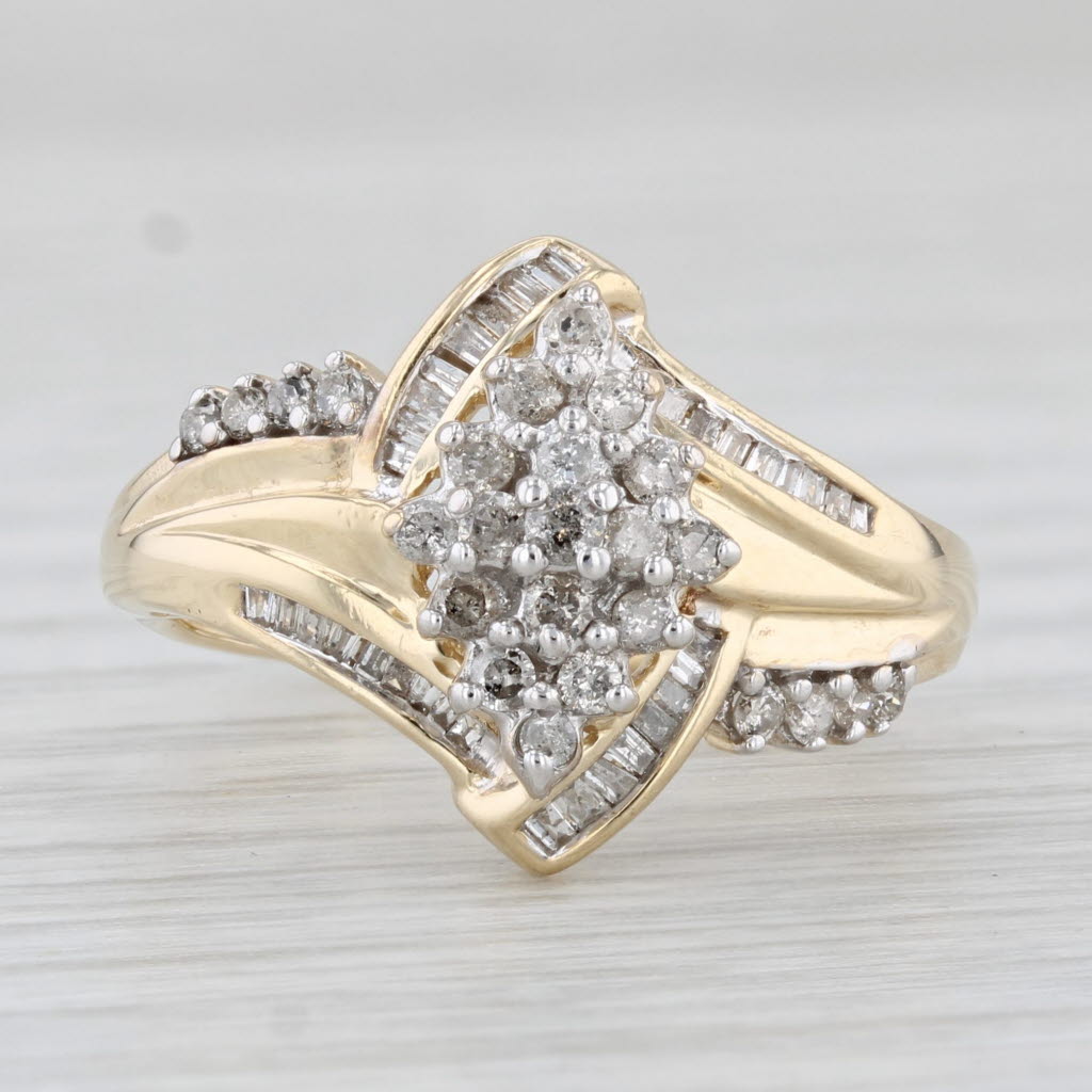 Light Gray 0.50ctw Diamond Ring 10k Yellow Gold Size 7.25 Engagement
