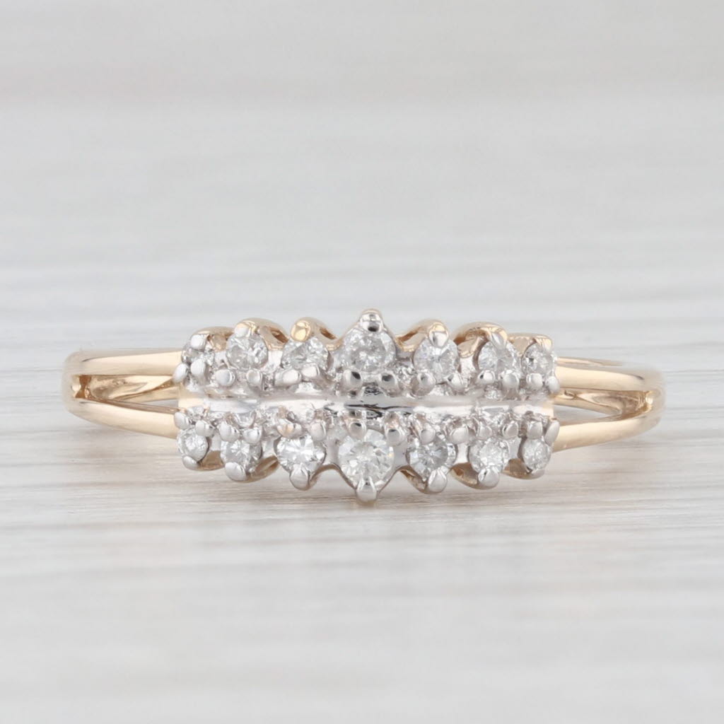 Light Gray Diamond Yellow Gold Ring 10k Size 8 Anniversary Stackable