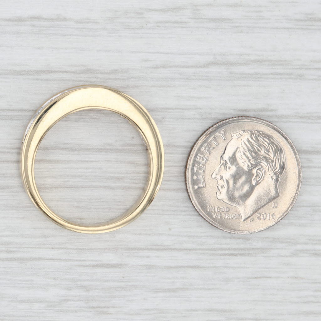 Light Gray 0.90ctw Diamond Wedding Band 14k Yellow Gold Size 7 Stackable Anniversary Ring