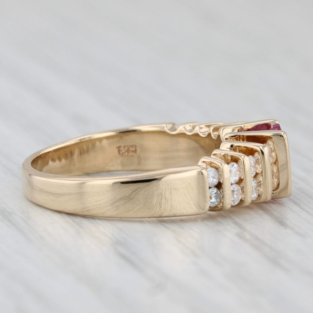 1.02ctw Oval Ruby Diamond Ring 14k Yellow Gold Size 6