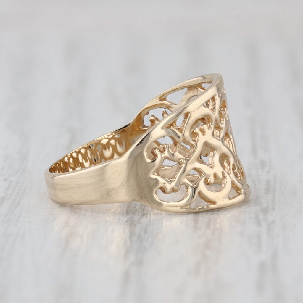 Open Lattice Work Ring 10k Yellow Gold Size 6.75