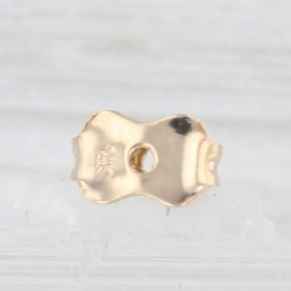 Light Gray Little Turtle Stud Earrings 14k Yellow Gold