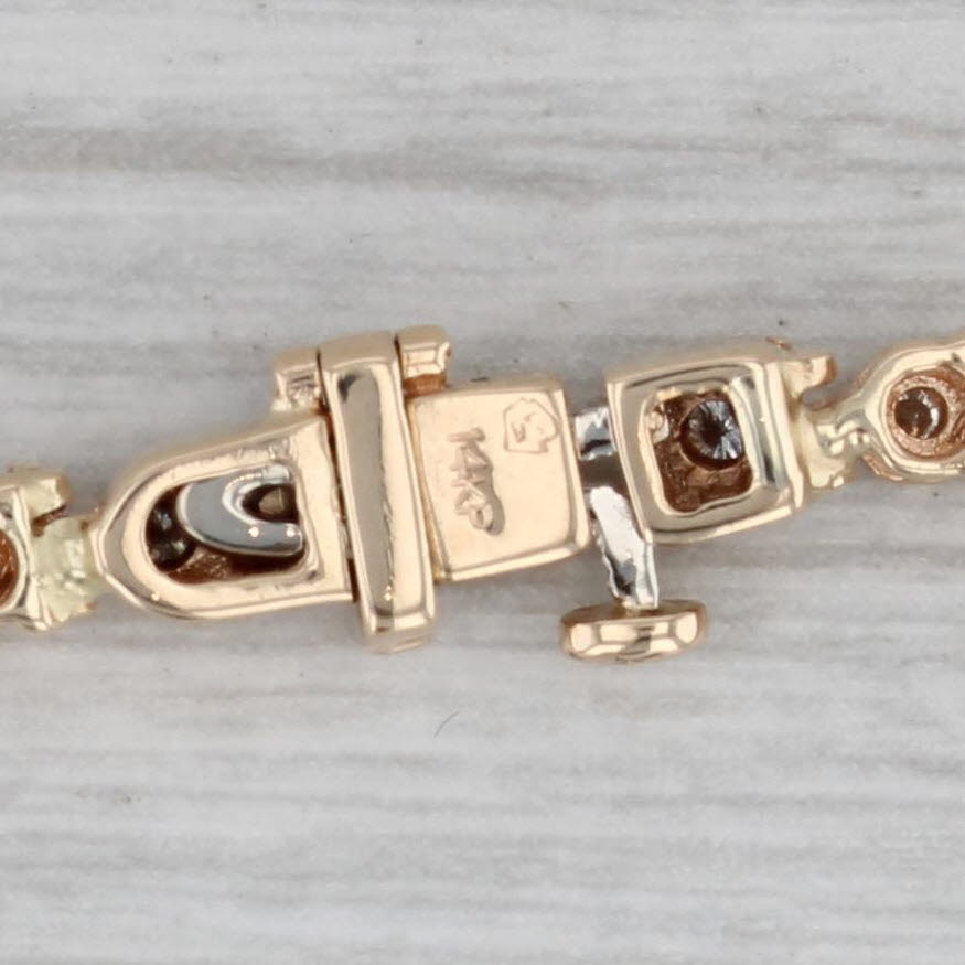 Gray 0.90ctw Diamond Tennis Bracelet 14k Yellow Gold 6.5" 3.2mm
