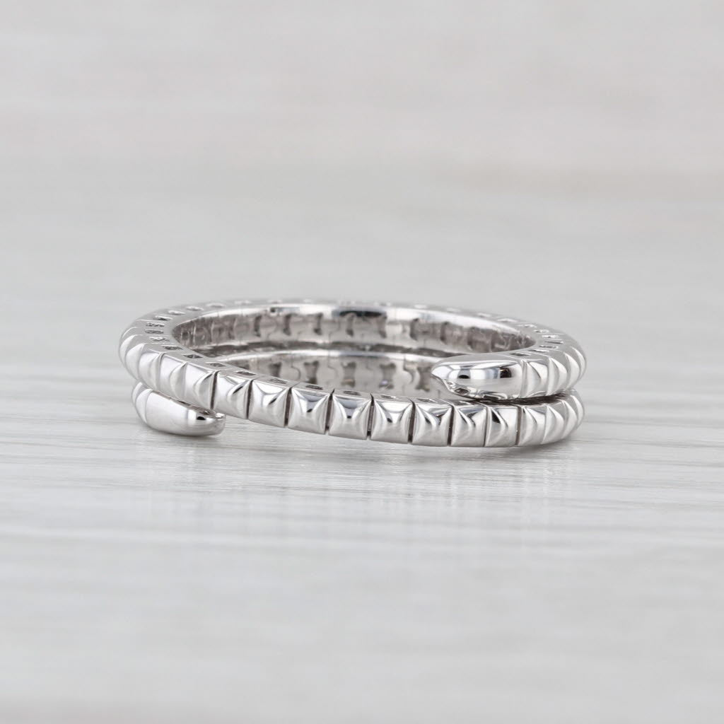 New 0.50ctw Diamond Bypass Wedding Band 14k White Gold Stackable Adjustable Ring