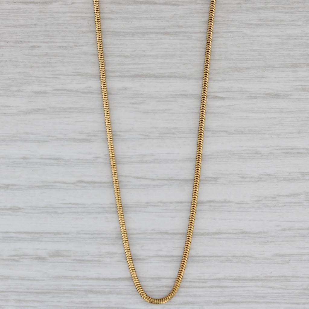 Gray Snake Chain Necklace 16.5" 1.4mm 18k Yellow Gold