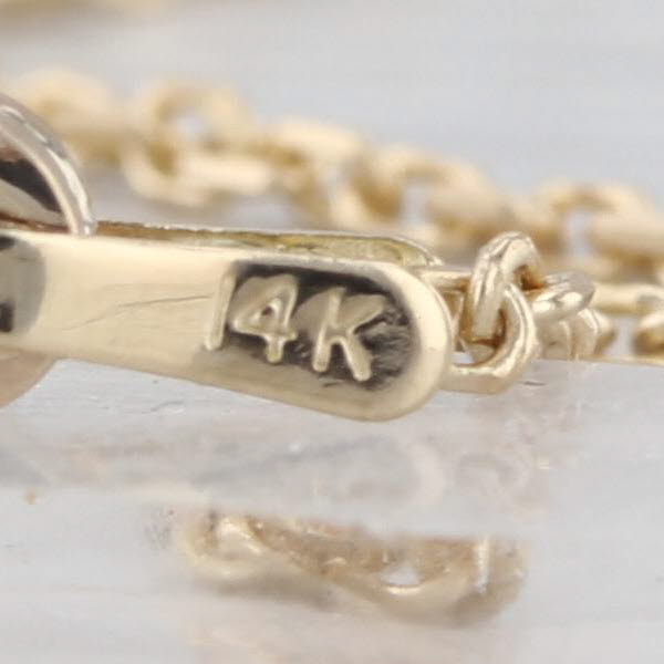 0.20ctw Diamond PalmTree Pendant Necklace 14k Yellow Gold 20" Cable Chain