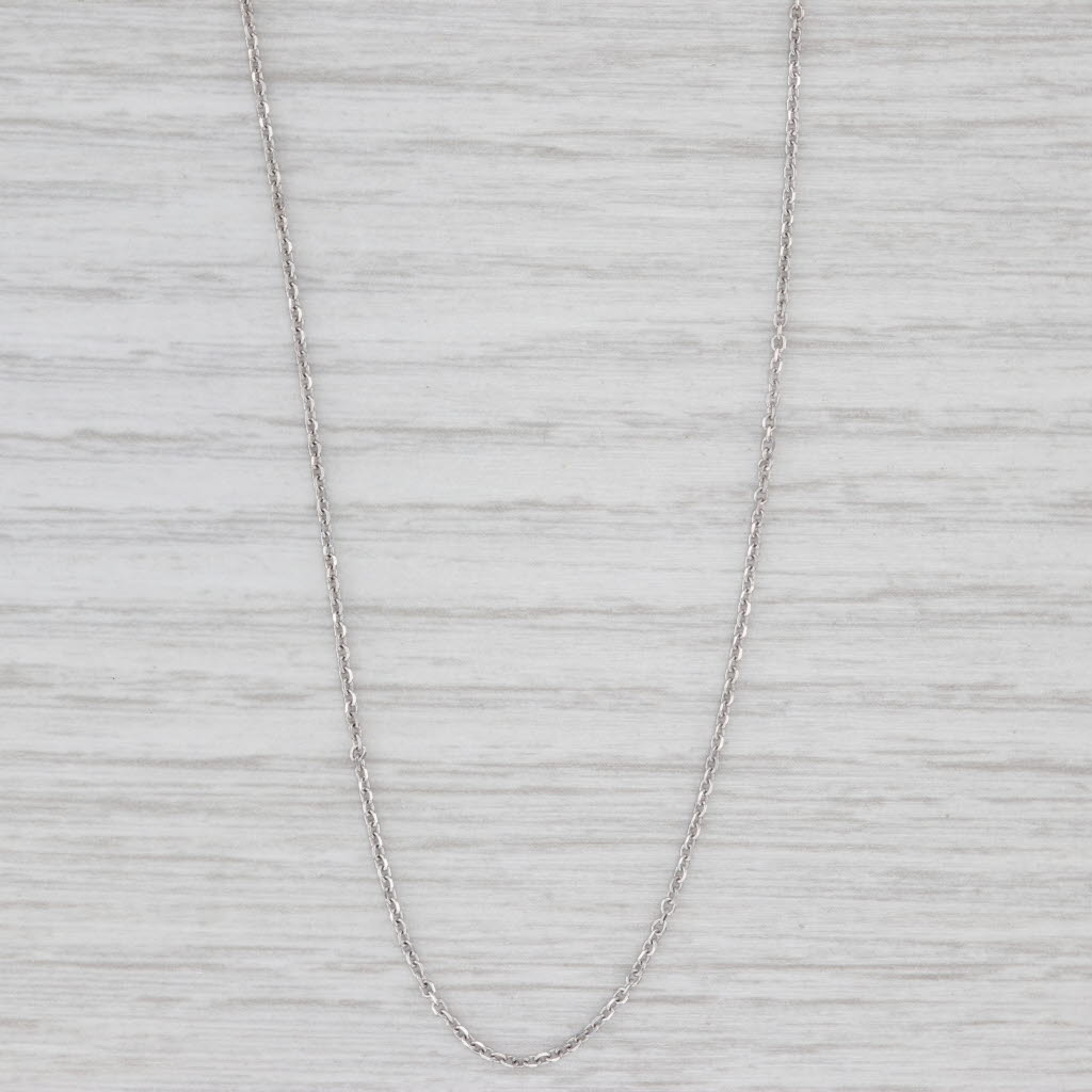 Light Gray Cable Chain Necklace 18" 0.7 14k White Gold