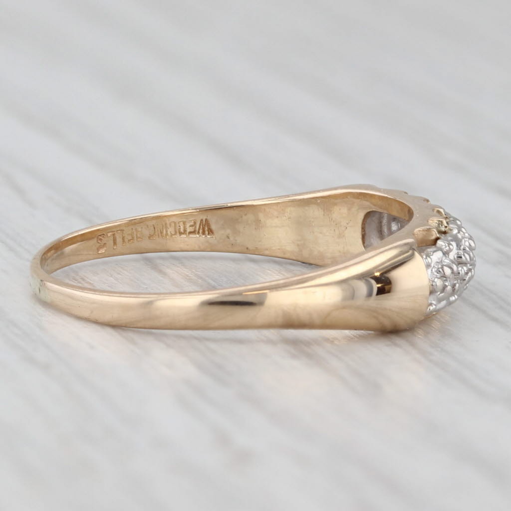 Light Gray Diamond Wedding Band 14k Yellow Gold Size 7.5 Stackable Ring