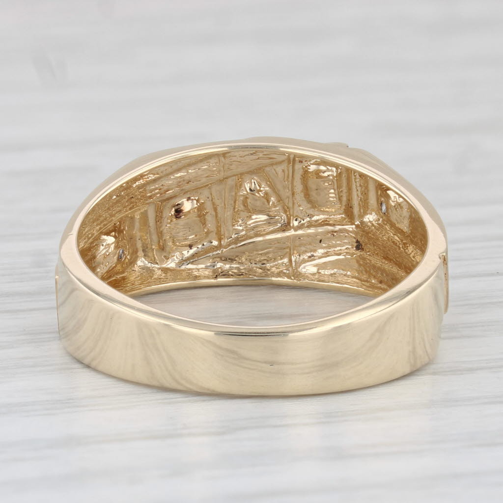 Light Gray DAD Ring 10k Yellow Gold Size 10 Diamond Accents Gift Keepsake