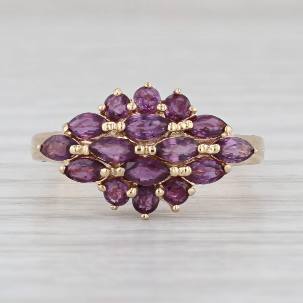 1.34ctw Ruby Cluster Ring 14k Yellow Gold Size 6