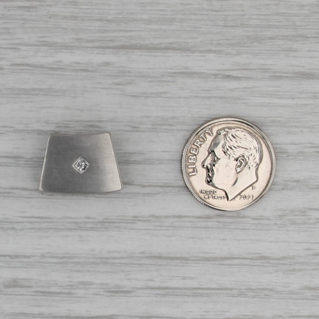 Diamond Solitaire Palladium Slide Pendant Brushed Finish