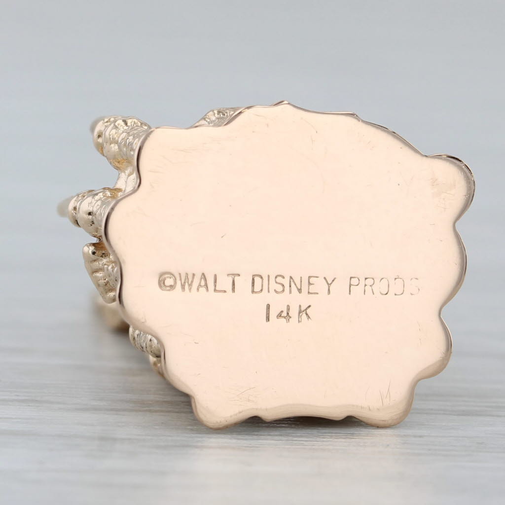 Light Gray Disney Castle Charm 14k Yellow Gold Souvenir 3D Pendant 3D Detailing