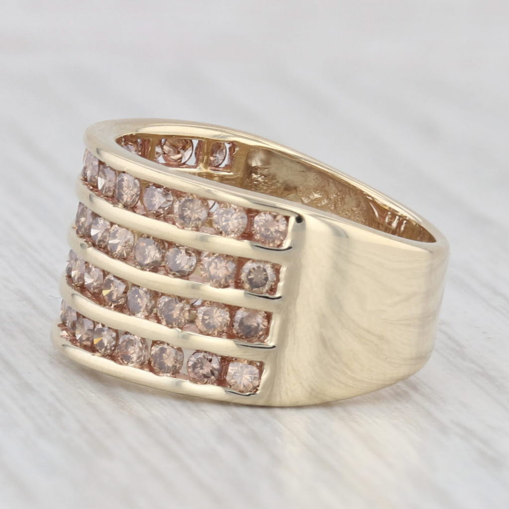 Light Gray 1.24ctw Champagne Diamond Ring 10k Yellow Gold Size 6.25 Cocktail
