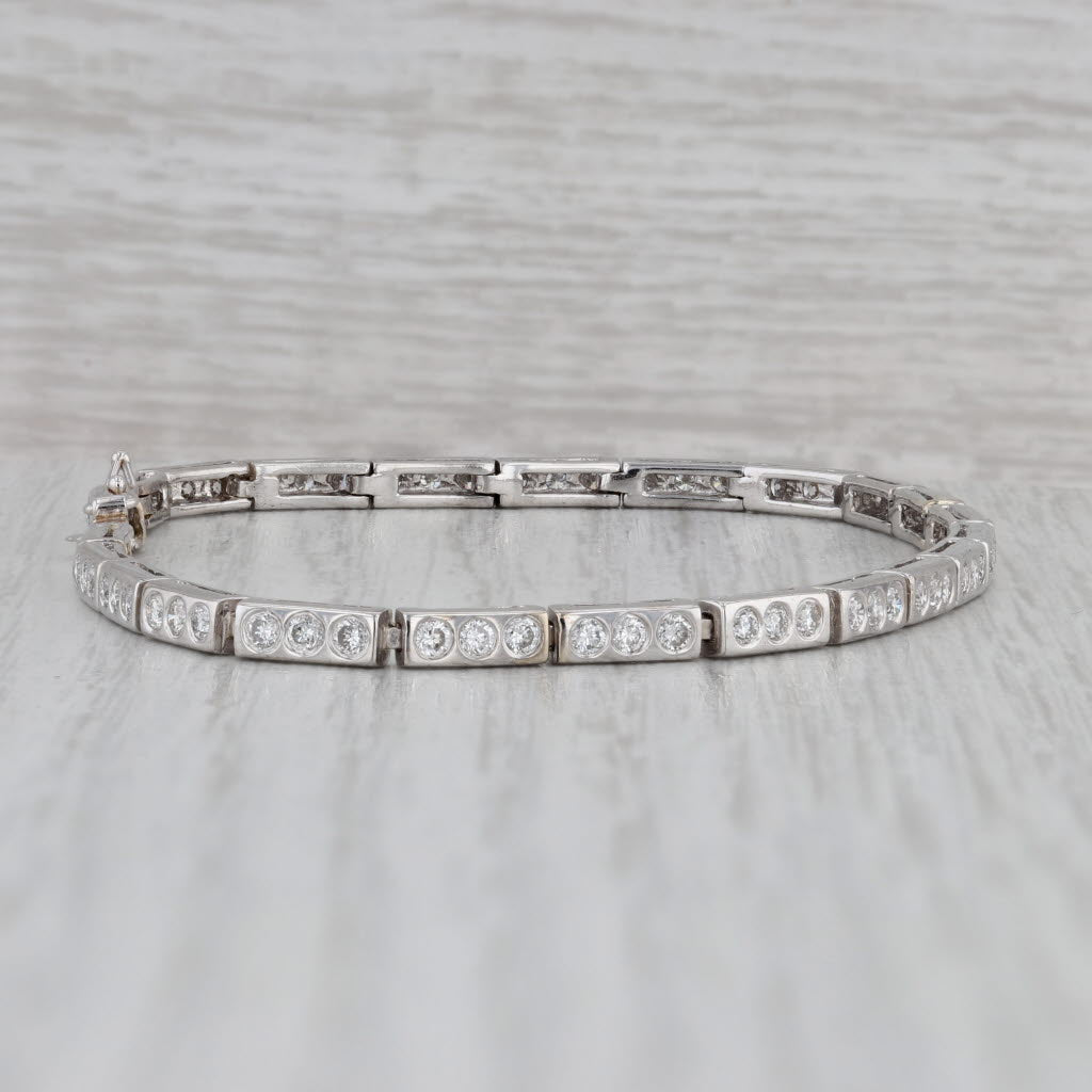 Gray 1.70ctw Diamond Tennis Bracelet 14k White Gold 7.5" 3mm