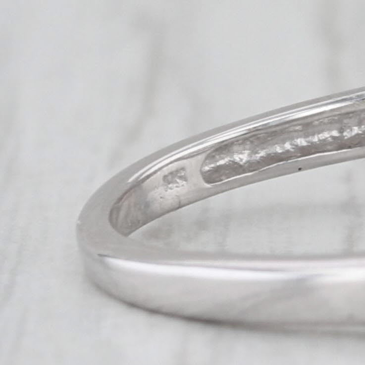 0.18ctw Blue White Diamond Flower Ring 10k White Gold Bypass Size 7