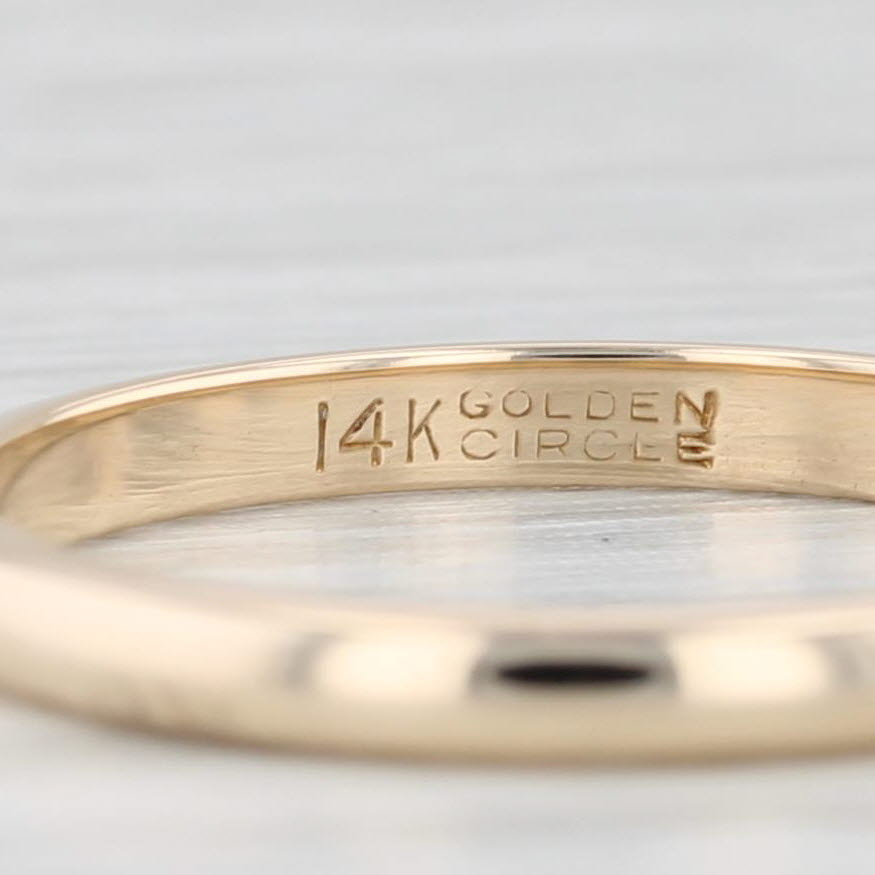 Light Gray Classic Yellow Gold Wedding Band 14k Size 7 Ring Stackable
