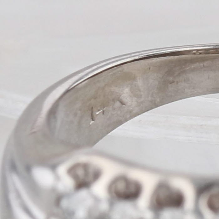 Vintage 0.64ctw 3-Row Diamond Ring 14k White Gold Size 4.75