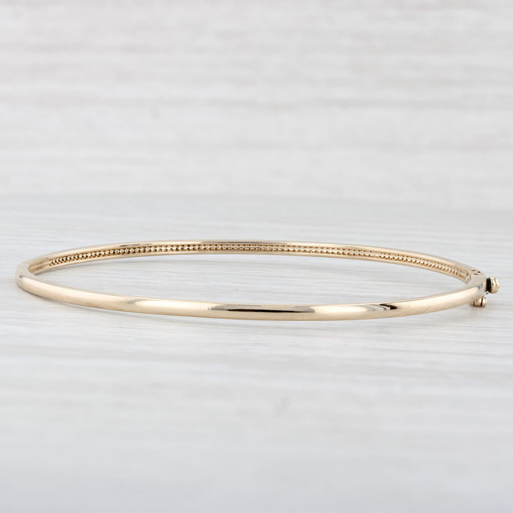 Ferko's 2 Row Pave 0.70ctw Diamond Bangle Bracelet 14k Yellow Gold 7.5" L 2.5mm
