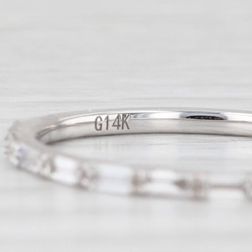 Light Gray New 0.25ctw Diamond Wedding Band 14k White Gold Stackable Anniversary Ring 6.25