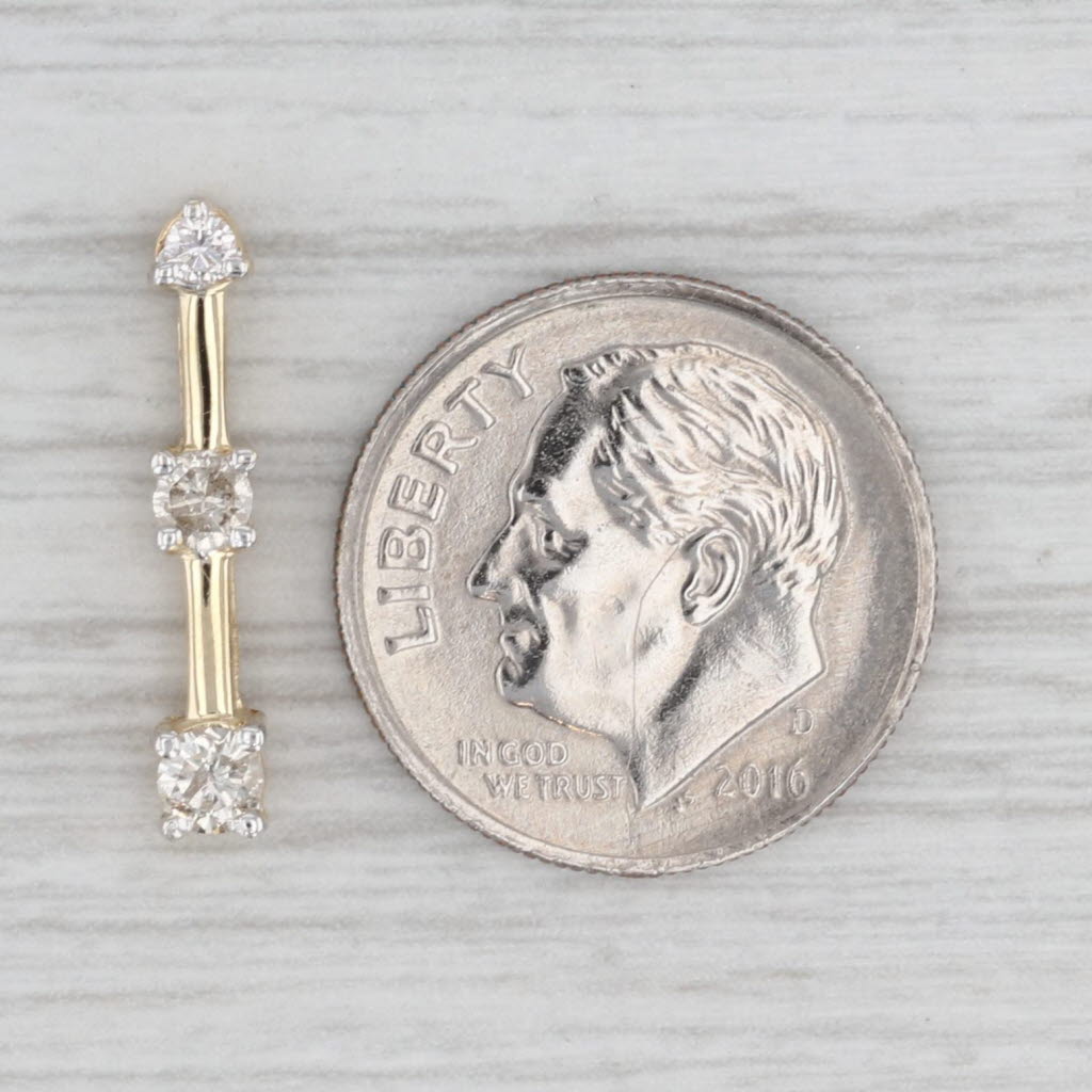 0.22ctw Diamond 3-Stone Journey Pendant 10k Yellow Gold