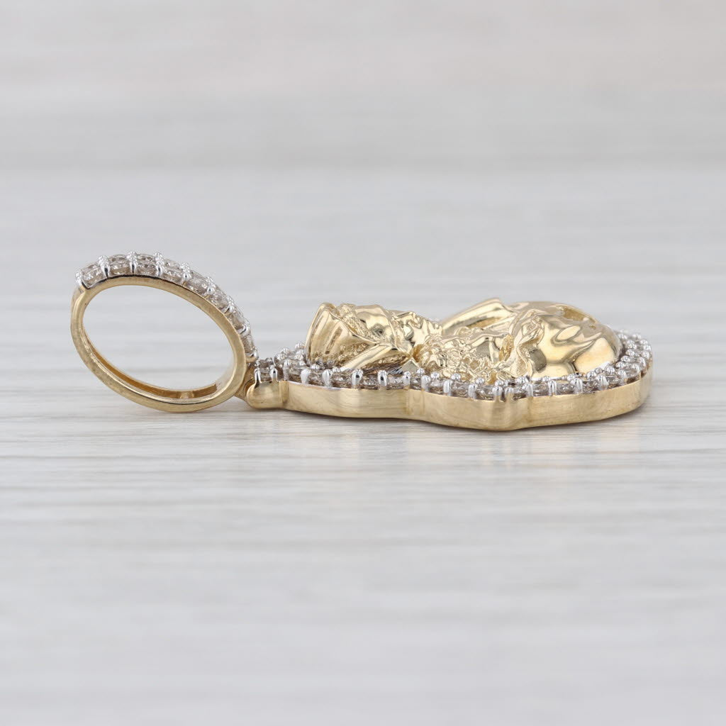 Mother Mary Holding Jesus Pendant 0.83ctw Diamond 10k Gold Engravable Catholic
