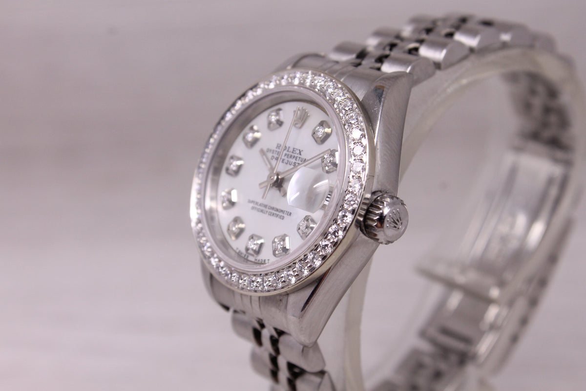 2000 Rolex Datejust 79174 Ladies Watch Jubilee Custom MOP Diamond Dial Bezel