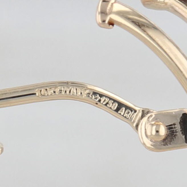 Cubic Zirconia X Hoop Earrings 14k Yellow Gold Snap Top Hoops