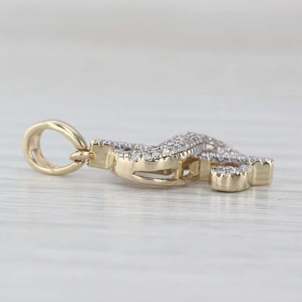 0.15ctw Diamond Dollar Sign Pendant 10k Yellow Gold $