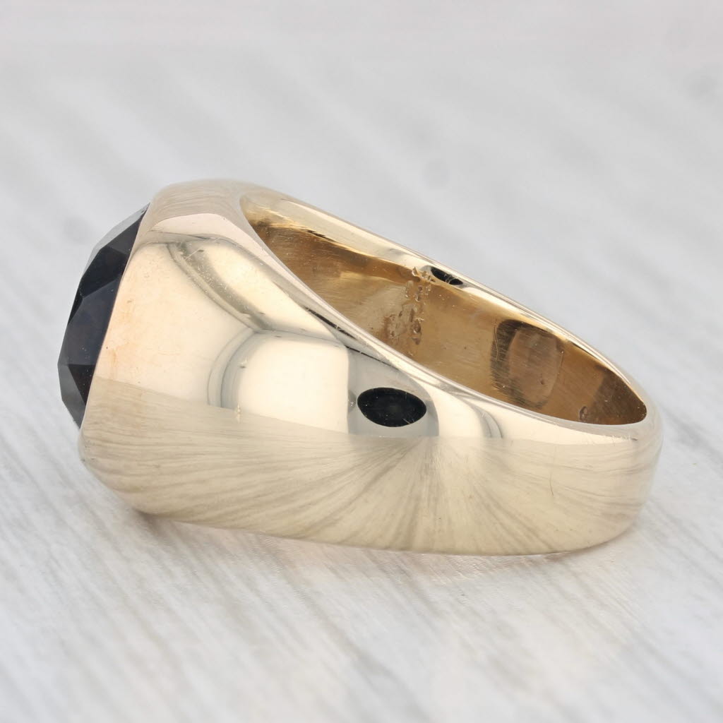 Light Gray 4.85ct Oval Smoky Quartz Solitaire Ring 10k Yellow Gold Size 8 AS IS