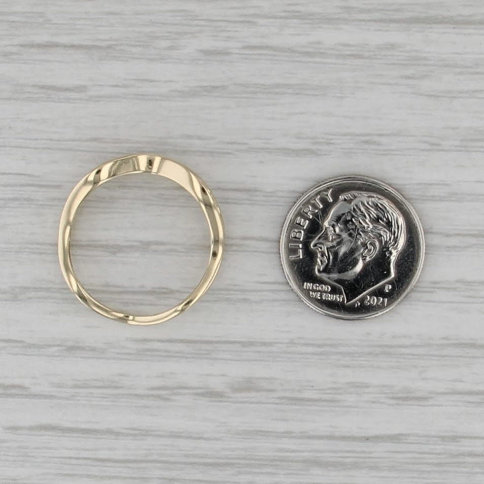 0.20ctw Diamond Contoured Wedding Band Guard Ring 14k Yellow Gold Sz 7 Stackable