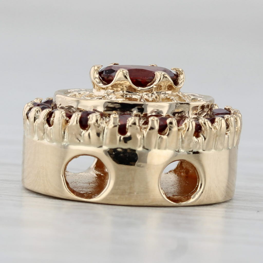 Gray 1.44ctw Garnet Slide Bracelet Charm 14k Yellow Gold Richard Klein Vintage