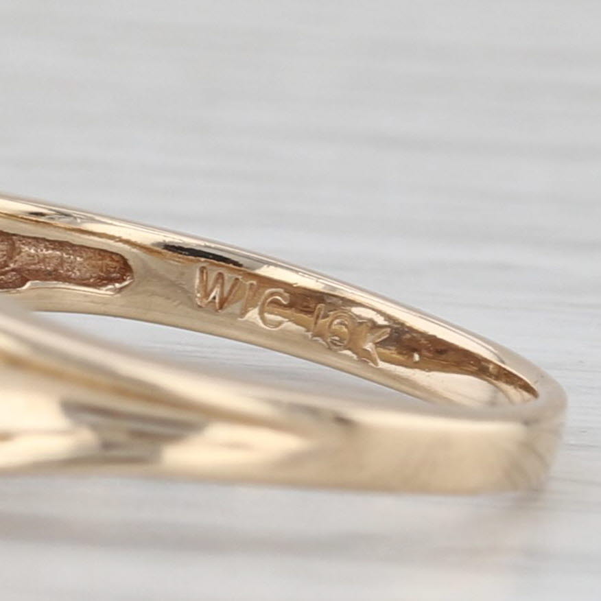 0.25ctw Diamond Halo Open Heart Ring 10k Yellow Gold Size 5.75