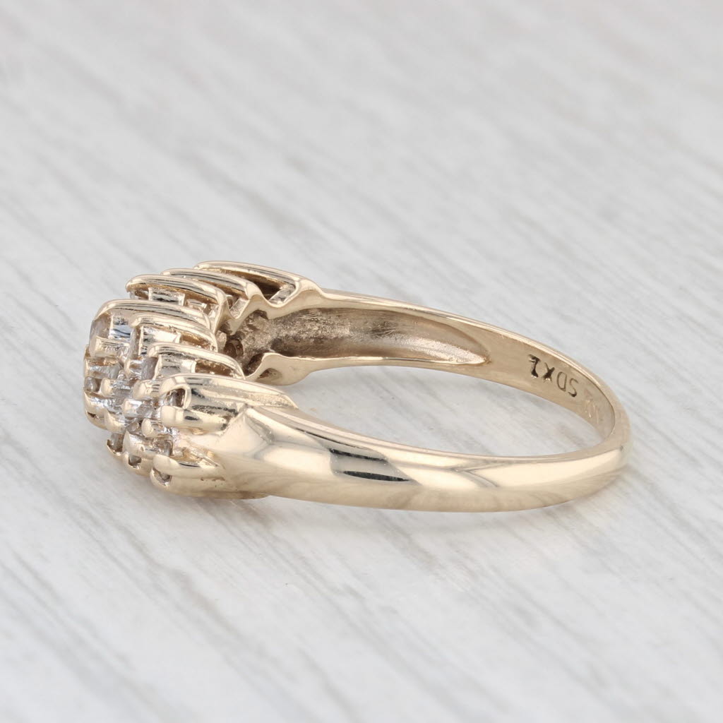 Light Gray 0.50ctw Tiered Diamond Ring 10k Yellow Gold Wedding Anniversary Band Size 7.75
