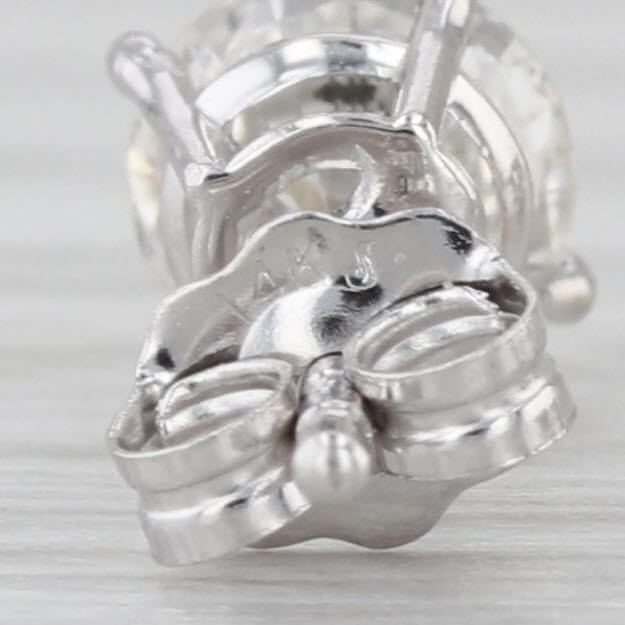 1.19ctw Diamond Stud Earrings 14k White Gold Round Solitaire Studs