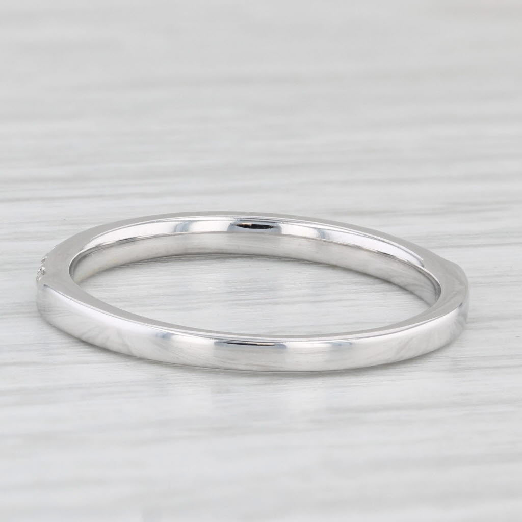 Light Gray 0.17ctw Diamond Wedding Band 14k White Gold Stackable Anniversary Ring Size 7