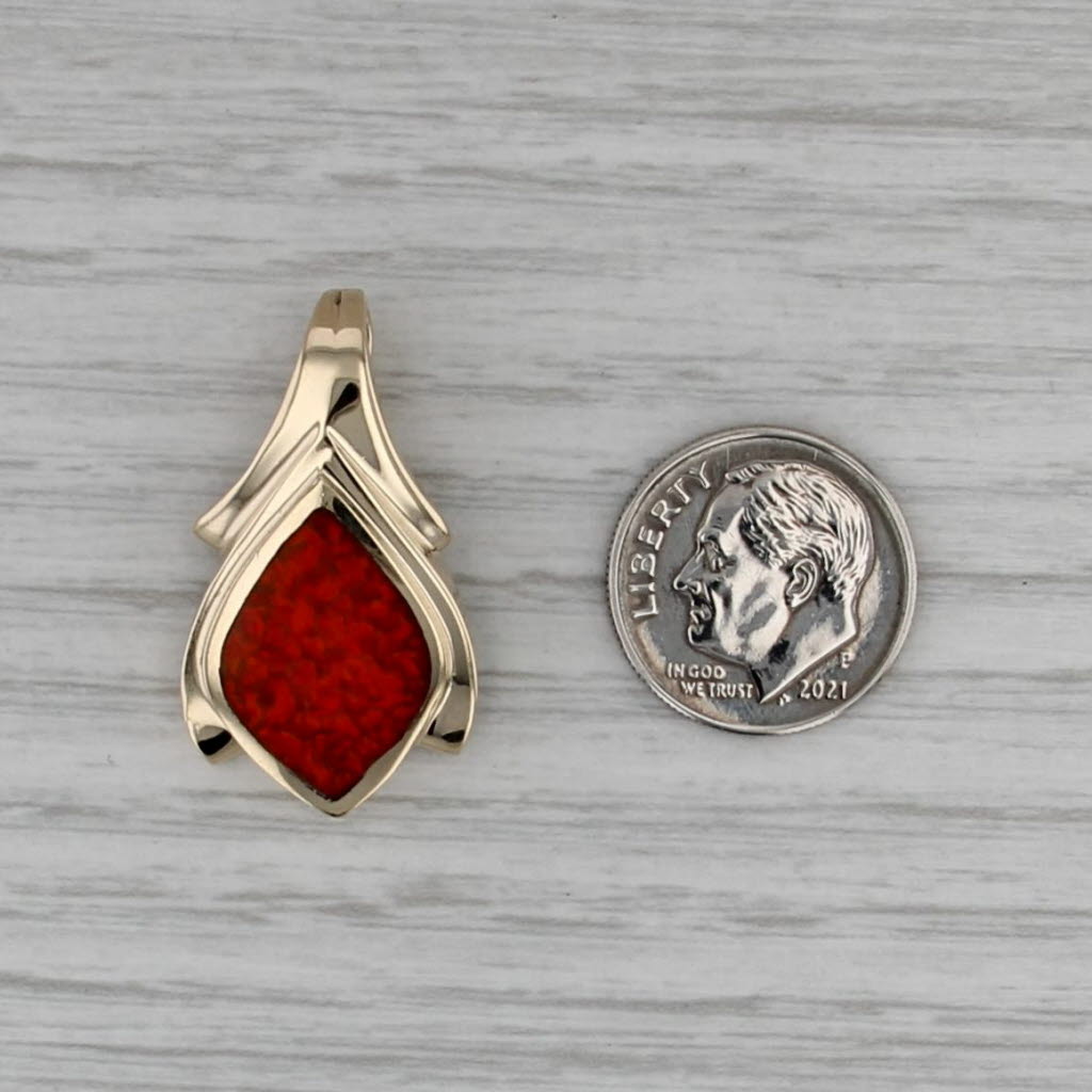 Lab Created Fire Opal Navette Pendant 14k Yellow Gold