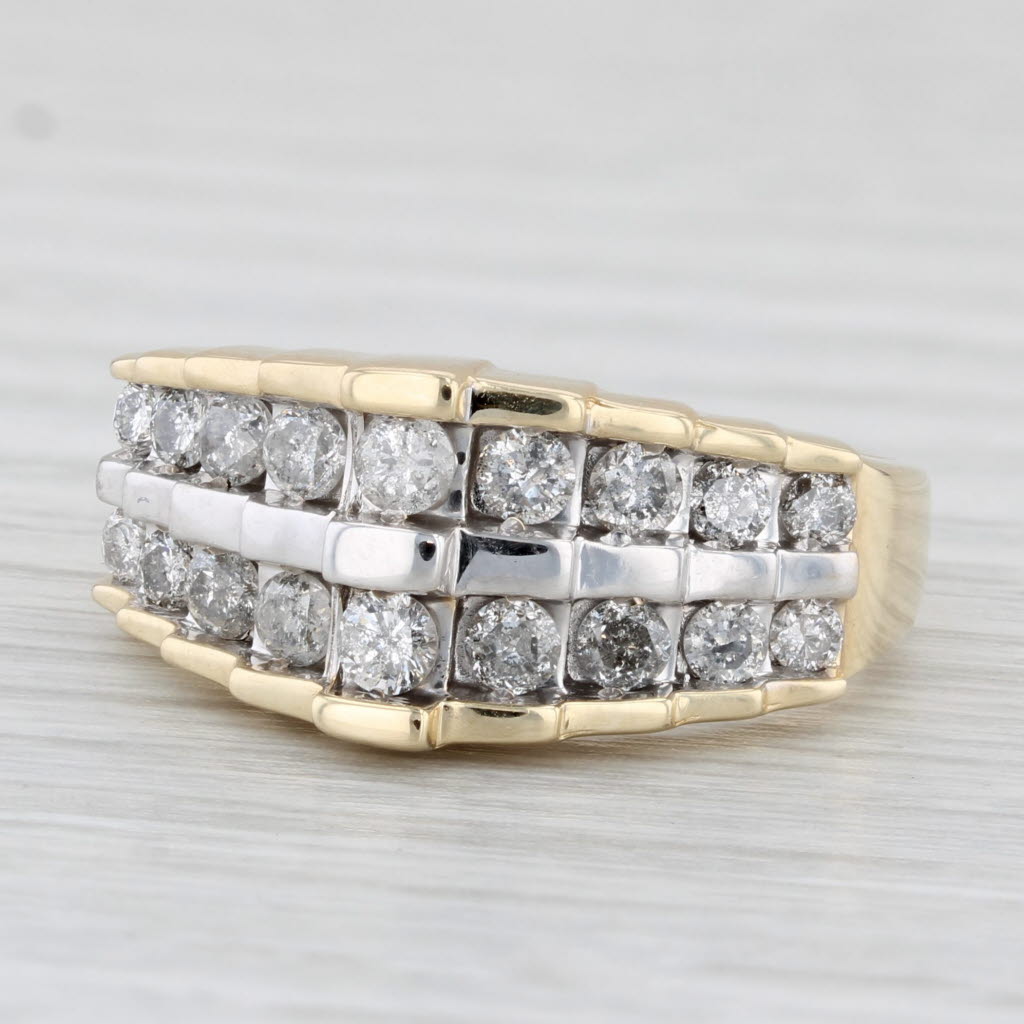 Light Gray 0.76ctw Tiered Diamond Ring 10k Yellow Gold Size 8.25
