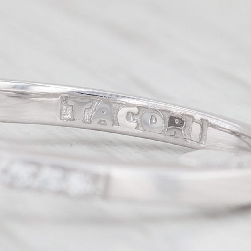 Light Gray New Tacori 0.48ctw Diamond Round Semi Mount Engagement Ring 18k White Gold