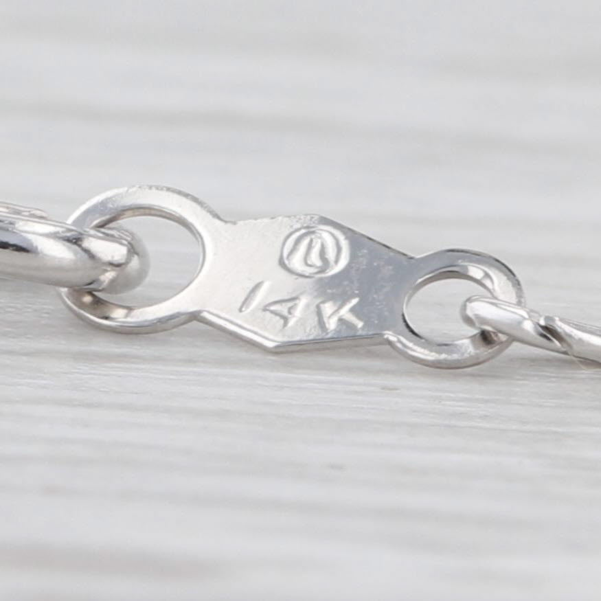 Diamond Eternity Circle Pendant Necklace 14k White Gold 18.75" Curb Chain