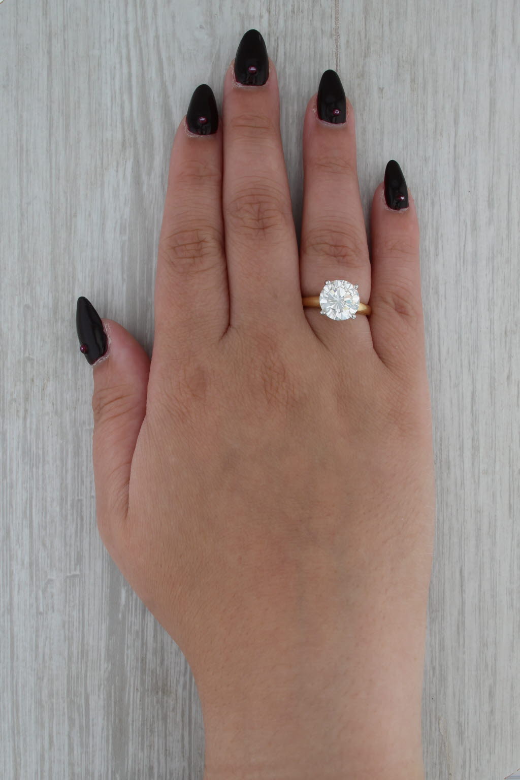 New GIA Round Diamond Solitaire Engagement Ring 18k Gold Platinum Size 6.5