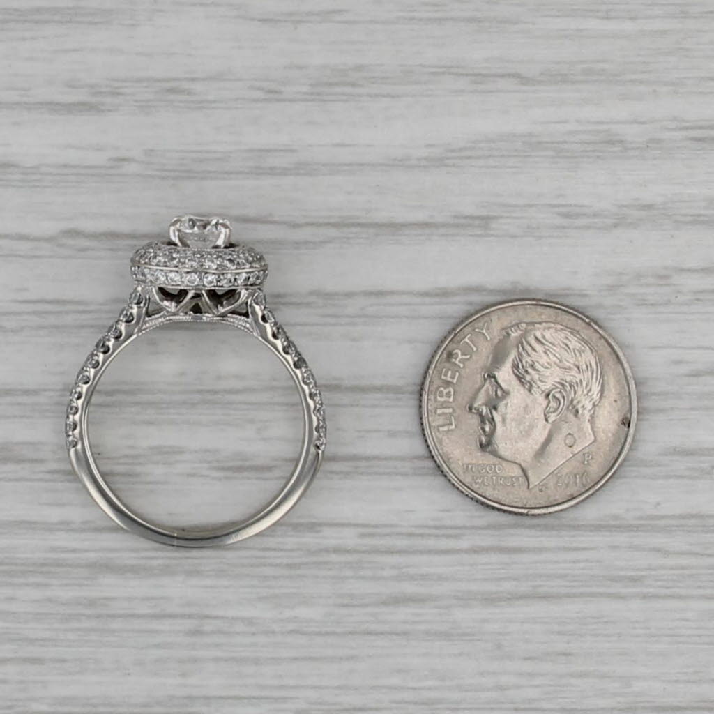 Neil Lane 1.37ctw Round Diamond Halo Engagement Ring 14k White Gold Size 7